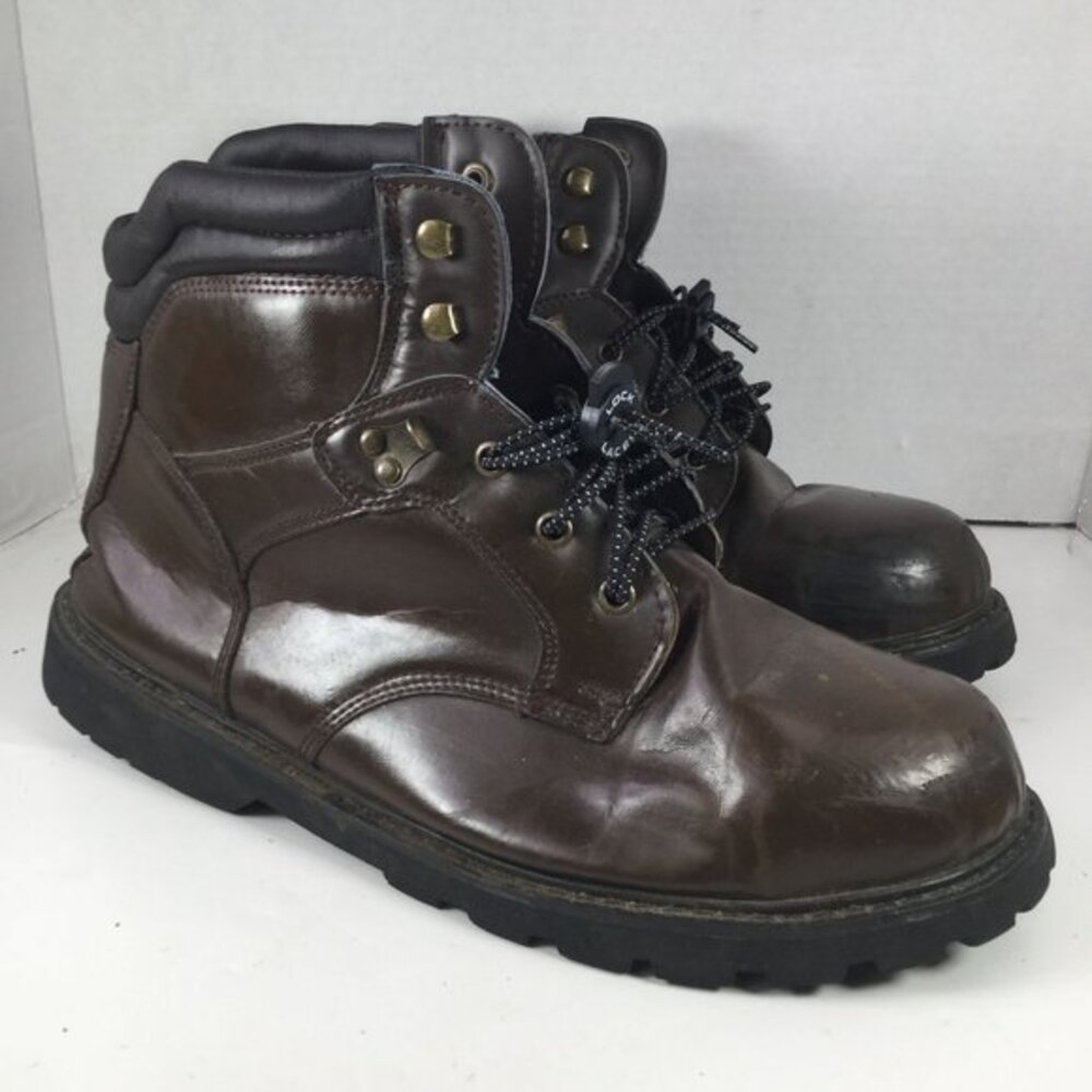 Trail River Steel Toe Boots Men Size 13 Brown Work Boots Lace-Up
